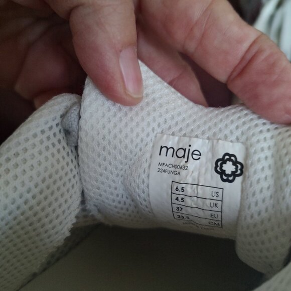 Maje Clover-Embroidered Chunky Sole Low-Top Trainers in Gray - Picture 2 of 7